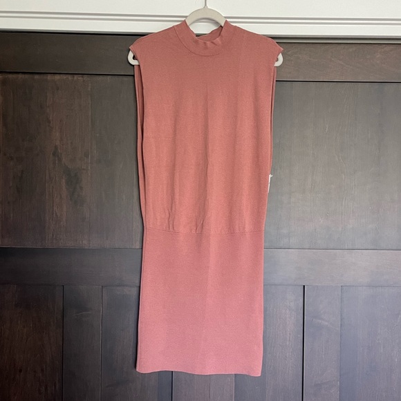 Free People Dresses & Skirts - Free People Dress Mockneck Open Back Rose Minidress with Buckle detail Small